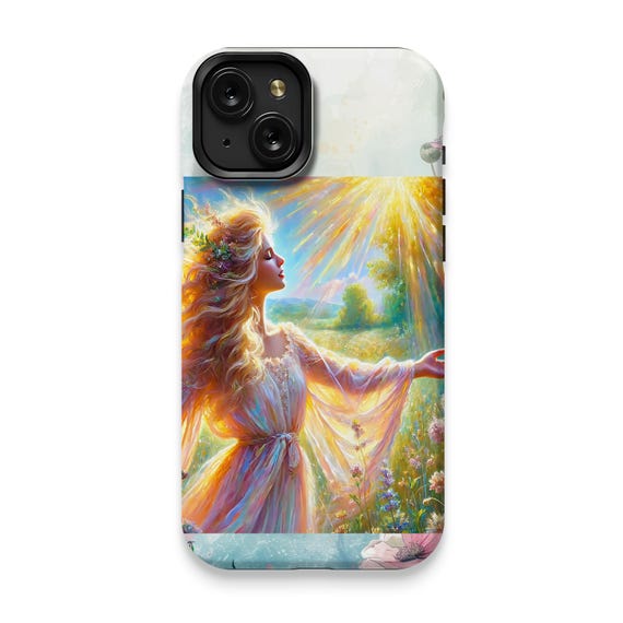 iPhone 15 Glossy Case: Sunshine Art, Elegant Protector