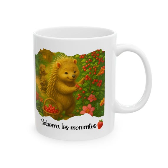 Whimsical Garden Ceramic Mug - Perfect for Nature Lovers, Gift for Friends, Cozy Coffee Cup, Summer Vibes, Floral Design