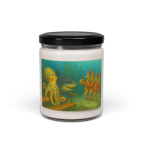Seahorse Band Candle Relaxing Home Decor, Gift for Her, Ocean Lover, Aromatherapy, Beach Vibes, Eco-Friendly Candles