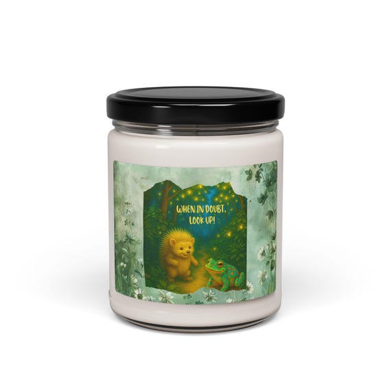 Soy Candle, Inspirational Encouragement Gift, Look Up Cute 9oz Home Decor, Relaxation, Aromatherapy, Stress Relief, Self-care