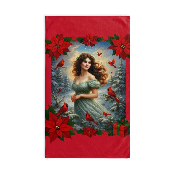 Cardinals Hand Towel, Bathroom Decor, Kitchen Towel, Home Accessories, Gifts for Nature Lovers