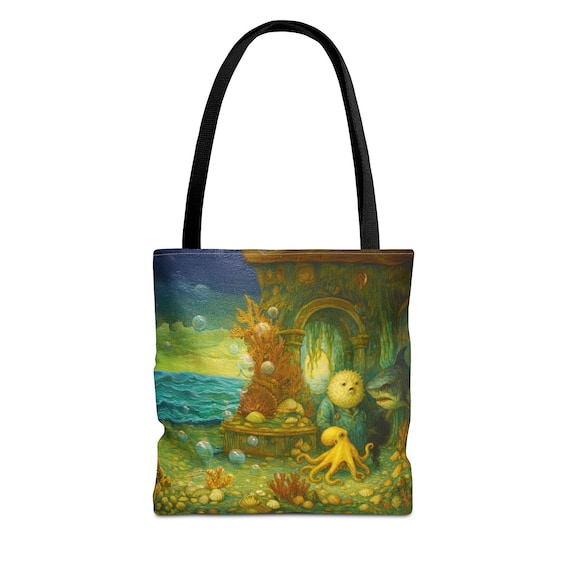 Ocean Theme Tote Bag: Whimsical Sea Life Design
