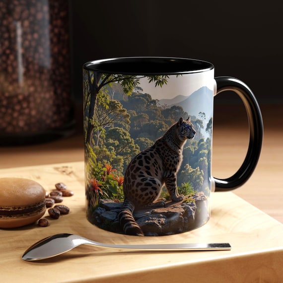 Jaguar Accent Coffee Mug: Wildlife Art, Glossy Ceramic (11oz, 15oz)