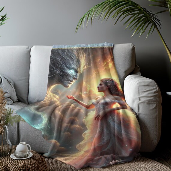 Enchanted Forest Blanket: Mythical Creature & Fairy Tale Art Throw