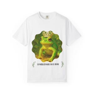 Spanskt citat-t-shirt med adel, inspirerande unisex-tröja, själsfull t-shirt, plaggfärgad topp, gåva för filosofer, meningsfulla kläder