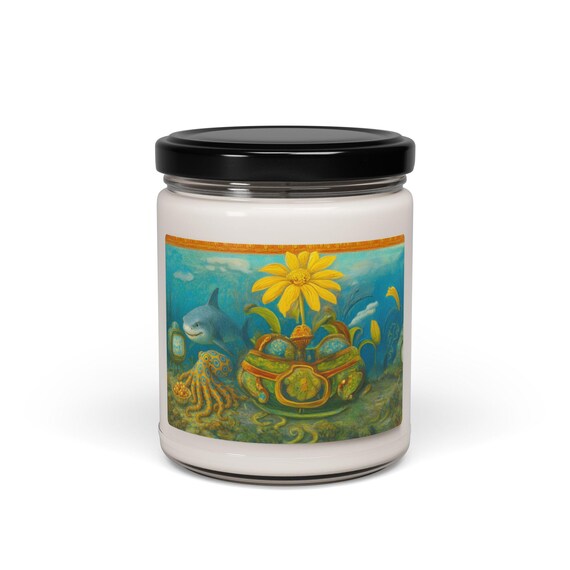 Underwater Entertainment, Ocean-Inspired Scented Soy Candle, Relaxing Home Decor