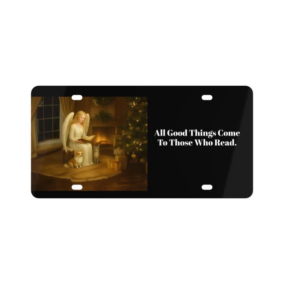 Angel Reading License Plate, Inspirational Car Decor