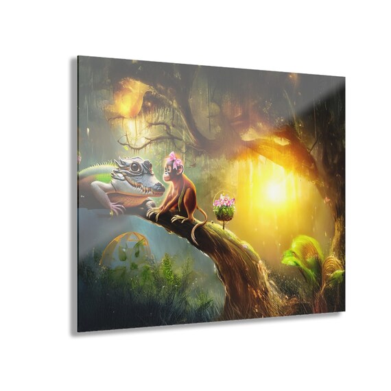 Acrylic Print, A Friendly Conversation French Cleat Hanging Wall Art, Home Decor, Office Wall Decor, Conversation Starter Gift, Unique