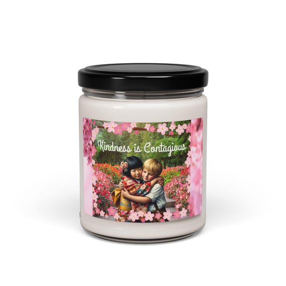 Kindness is Contagious Soy Candle: Inspirational Home Decor, Self-Care Gift