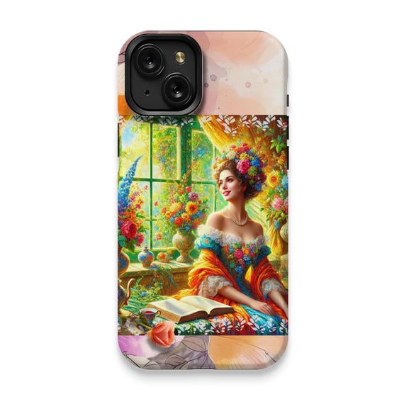 Floral Princess iPhone 15 Case: Vibrant Colors, Elegant Protective Cover