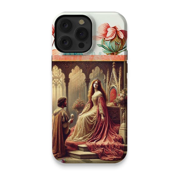 Medieval King and Queen iPhone 14 Pro Max Case: Historic Romance Art