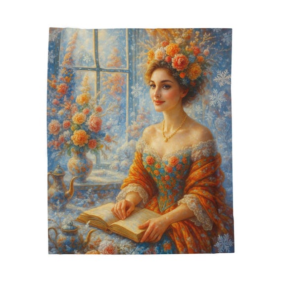 Quiet Elegance -- Soft Plush Cuddle Blanket, Warm Bedding Decor