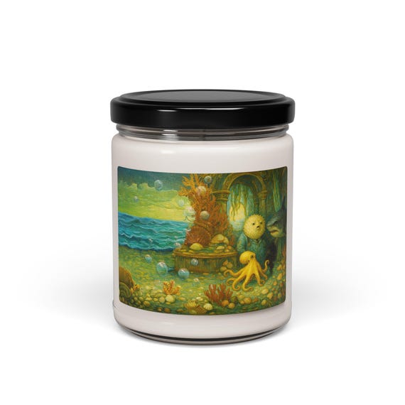Ocean Scented Soy Candle: Reusable Glass Vessel, 50-60 Hour Burn