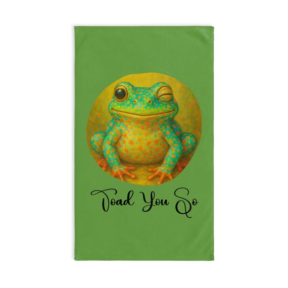 Funny Toad You So Hand Towel, Bathroom Decor, Washcloth, Kitchen Towel, Gift for Animal Lover, Cute Tea Towel