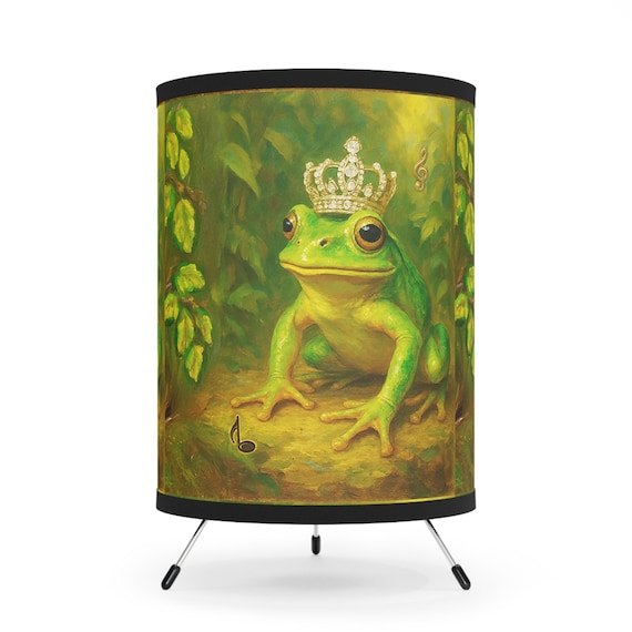 Vibrant Tripod Lamp with Nature-Inspired Shade, Home Decor, Frog Lamp, Colorful Lighting, Eco-Friendly Gift, Kids Room, Bohemian Style