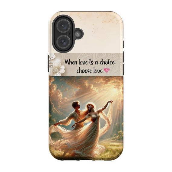 Romantic Couple Dance iPhone 16 Plus Case: Inspirational Quote