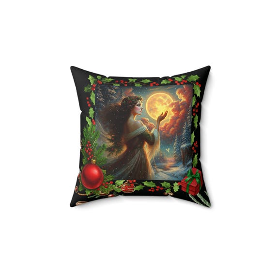 Under the Moonlight Faux Suede Pillow, Boho Living Room Decor