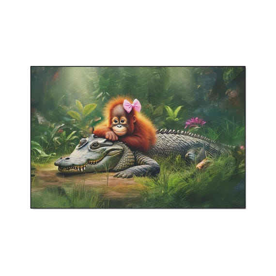 Floor Mat, Jungle Friends Design, Anti-Slip Kitchen Rug, Entryway Carpet, Pet-Friendly Mat, Indoor Outdoor Decor, Washable Area Rug