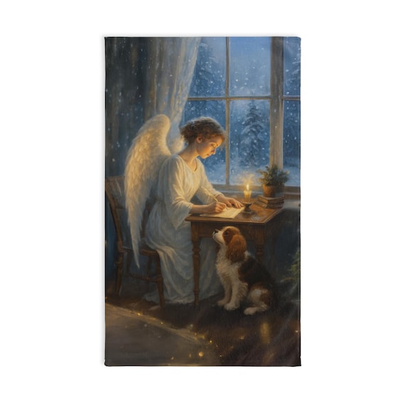 Angel Muse Hand Towel, Dog Soul Companion, Home Decor