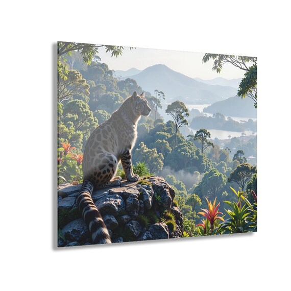 Acrylic Prints (French Cleat Hanging) - Leopard Glass Wall Art, Home Decor, Wall Hanging, Animal Print Decor, Unique Gift, Room Decor