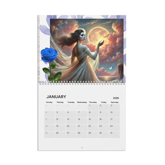 Middle of the Road 2026 Calendar, Wall Calendar, Inspirational Calendar, Floral Artwork Calendar, Gift for Home Decor, Planner Calendar