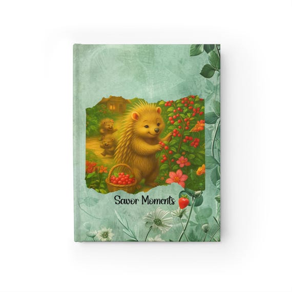 Whimsical Hedgehog Journal | Savor Moments | Nature Lover's Notebook | Cute Gift for Kids | Eco-Friendly Stationery, Writing, Memoir, Diary