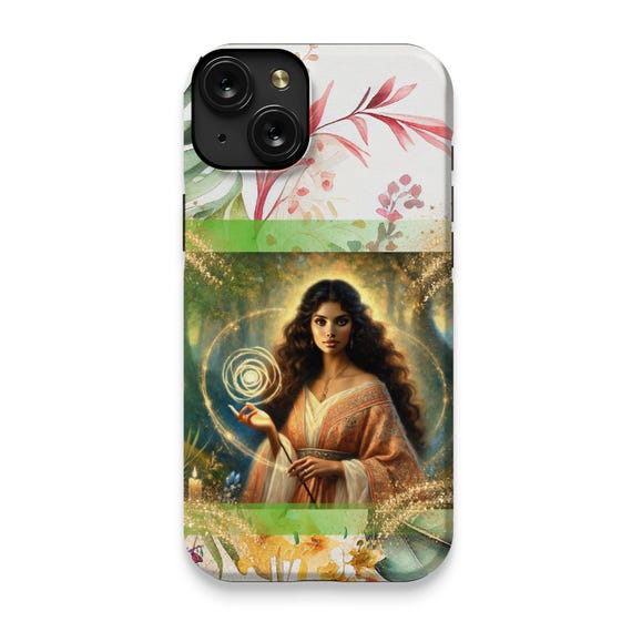 Mystical Forest Lady iPhone 15 Plus Case: Fantasy Art