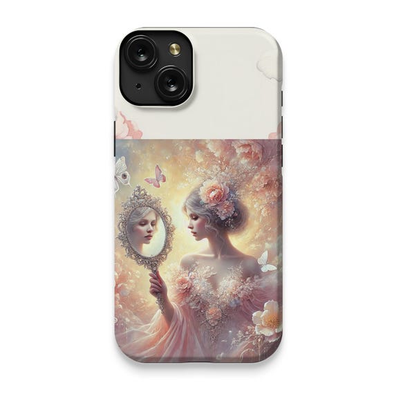 Elegant Butterflies Floral iPhone 15 Plus Case, Artistic Aesthetic Phone Cover, Beautiful Pastel Protection, Unique Heavenly Design