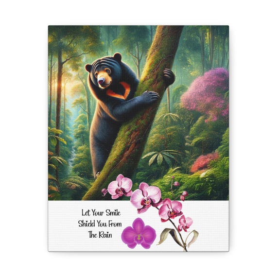 Sun Bear Canvas Print: Tropical Rainforest Art, Indoor Decor