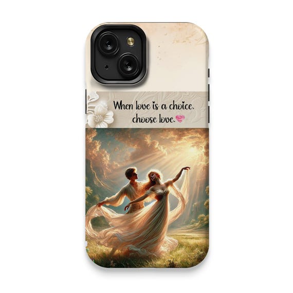 Romantic Dance iPhone 15 Case, Elegant Glossy Finish, Protective