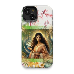 Custodia per cellulare lucida premium per iPhone 15 Enchanting Mystic Woman, custodia per iPhone 15 Fantasy Art, cover per telefono Magical Woman
