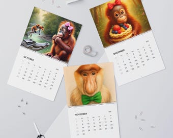 Salsita Adorable Orangutan and Friends Wall Calendar 2026 | Cute Animal Art