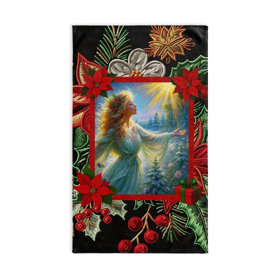 Angel Christmas Hand Towel Set – Winter Holiday Decor