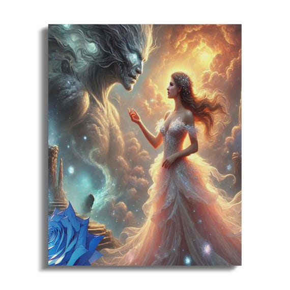 Mystical Fantasy Art Canvas: Romantic Surreal Scene Wall Decor