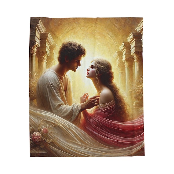 Timeless Love Plush Blanket: Romantic Couple, Warm Bedding Decor