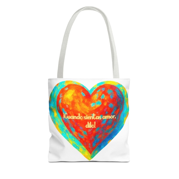 Tote Bag, Spanish Quote Love Expression, Reusable Shopping Bag, Shoulder Bag, Grocery Bag, Beach Tote, Eco-Friendly Gift