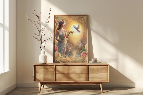 Fairy Garden Princess Canvas Art: Romantic Floral Wall Decor