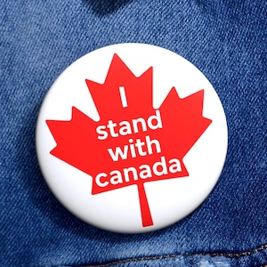 I Support Canada Pin Button | Canadian Pride Badge  | Patriotic Maple Leaf Lapel Pin | Canada Day Gift | Proud Canadian Accessory
