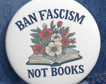 Pin "Prohibir el Fascismo, No los Libros": Accesorio de apoyo para activistas