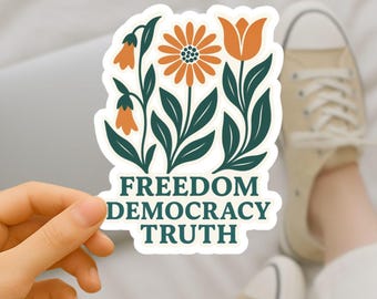 FDT Political Flower Sticker: Boho Activist Vinyl Decal