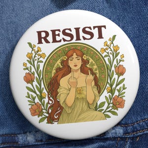 Resist Enamel Pin: Feminist Resistance Badge - Activist Jewelry