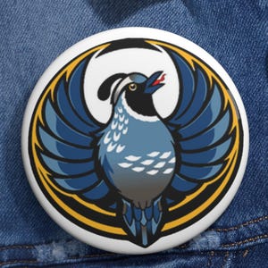 California State Bird Rebel Alliance Pin Button | California Quail Star Wars Parody Pin | Sci-Fi Fan Gift | Nerd Culture Badge