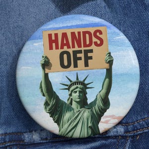 Hands Off Liberty Pin Button: Pro-Choice Activism Badge