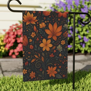 Herbstliche Blumengarten-Flagge: Doppelseitige Herbst-Yard-Dekor