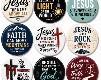 Jesus The Name Above All Pin Button, Christian Pin Badge, Religious Pinback Button, Faith Gift, Bible Believer Accessory, Jesus Gift