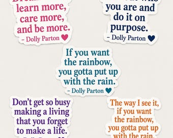 Dolly Parton Quote Sticker, Dolly Parton Inspirational Decal, Country Music Sticker, Dolly Vinyl Sticker, Country Fan Gift, Music Lover Gift