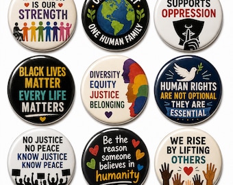 Social Justice Pin, Equality Activist Button, Humanity Gift, Refugee Support Pin, Humanity  Activist Gift for Inclusion, equality movement