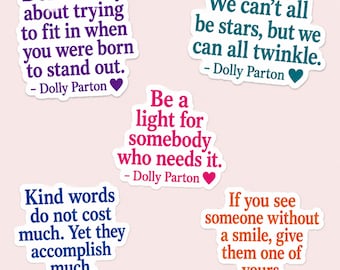 Dolly Parton Quote Sticker, Dolly Parton Inspirational Decal, Country Music Sticker, Dolly Fan Gift, Motivational Quote Vinyl Sticker