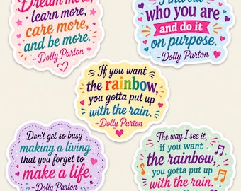 Dolly Parton Quote Sticker, Dolly Parton Inspirational Decal, Country Music Sticker, Dolly Fan Gift, Motivational Quote Vinyl Sticker