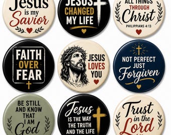 Jesus Is My Savior Pin Button, Christian Pin Badge, Religious Gift, Faith Pinback Button, Bible Believer Accessory, Jesus Lover Gift